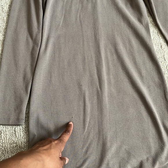 Aritzia Sunday Best Taupe Gray Beige Half-Zip Mock neck Long Sleeve Mini Dress M - Picture 10 of 10